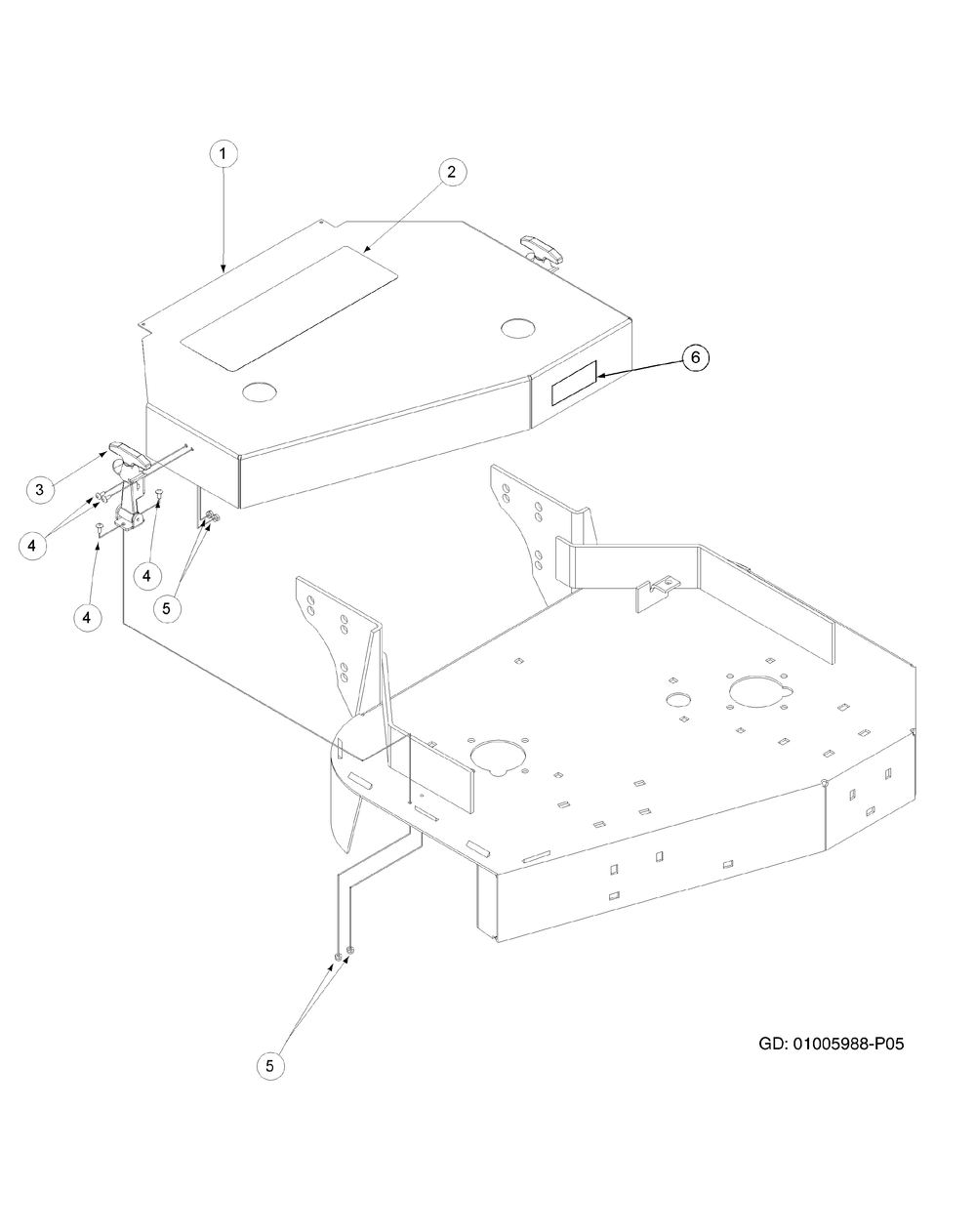 Fabricated Cover Assembly 32-Inch Diagram and Parts List for G1332 55AI5GMQ750-WAM Cub Cadet Lawn Mower